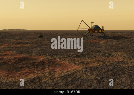 Eine künstlerische Darstellung der NASA Phoenix Lander auf dem Mars Polar region Stockfoto