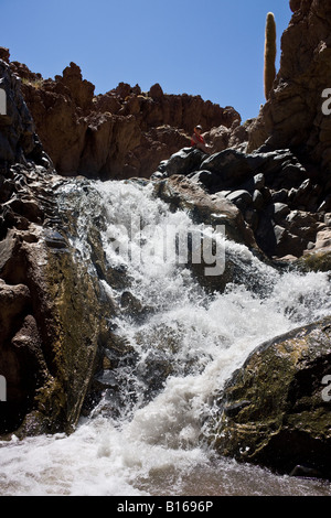 Kaskade im Cactus Canyon in der Atacama-Wüste in der Nähe von San Pedro de Atacama im Norden Chiles Stockfoto