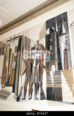 Österreich Wien Wien die Wiener Staatsoper , Staatsoper , modernes Wandgemälde in der "neuen" Bar aus Marmor , die Bühnenbilder Stockfoto