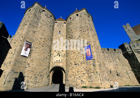 Porte Narbonaise, Carcassonne, Aude, Frankreich Stockfoto