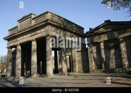 Von Chester, England. Thomas Harrison gestaltete dorischen Säulenhalle, Pfeilerhalle, Eingang Tor zu Chester Castle. Stockfoto