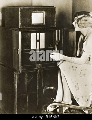 Broadcast, Fernsehen, TV-Gerät, visueller Receiver Telefunken FE I, Funkausstellung, Berlin, Deutschland, 1932, Stockfoto