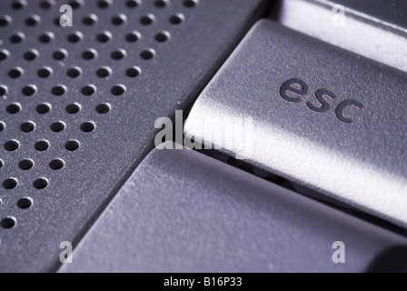 Laptop Computer Closeup Fokus auf Escape-Taste Stockfoto