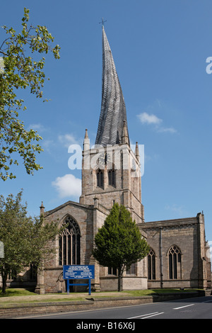 Die Crooked Spire-Chesterfield Stockfoto