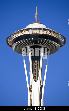 USA WASHINGTON SEATTLE Detail auf die Space Needle in der Innenstadt von Seattle Stockfoto