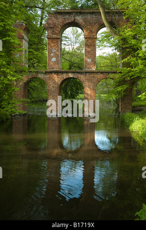 Der Aquädukt, Arkadia Park, Gmina Nieborow, Lowicz County, Lodz Woiwodschaft, Polen Stockfoto