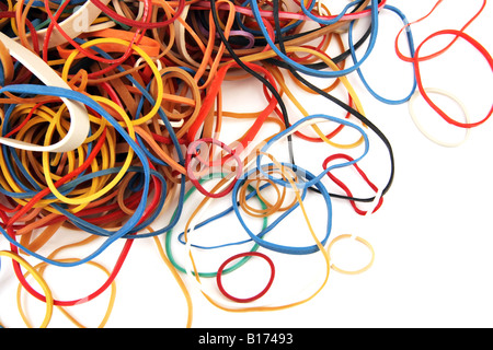 Sortierte Gummibänder Stockfoto