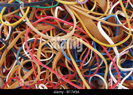 Sortierte Gummibänder Stockfoto