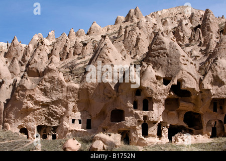 Alte Cavetown in der Nähe von Göreme Kappadokien Türkei Stockfoto