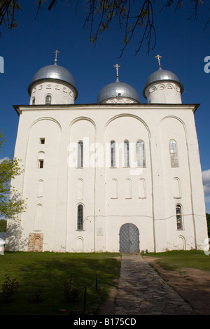 Das Kloster St. George's (Jurjew) Weliki Nowgorod, Russland. Stockfoto