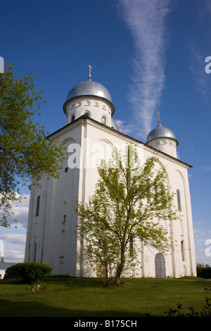 Das Kloster St. George's (Jurjew). Weliki Nowgorod, Russland. Stockfoto