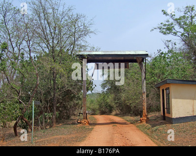 Das Tor zu den Murchison Falls Wasserfälle und camping-Platz an der Spitze des Wasserfalls, Uganda Stockfoto