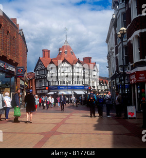 Fußgängerzone, Shopping Street Wrexham Stockfoto