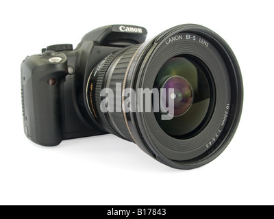 Canon EOS 350D (Rebel XT), 8 Megapixel digitalen SLR-Kamera, mit einem 10-20 mm ultra-Weitwinkel-Objektiv Stockfoto