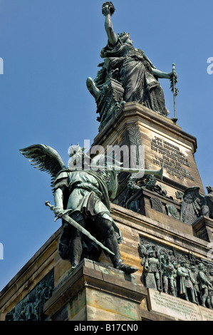 Niederwald Denkmal Denkmal bei Rüdesheim, Deutschland. Stockfoto