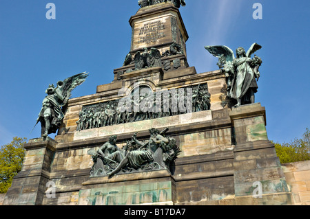 Niederwald Denkmal Denkmal bei Rüdesheim, Deutschland. Stockfoto