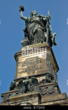 Niederwald Denkmal Denkmal bei Rüdesheim, Deutschland. Stockfoto