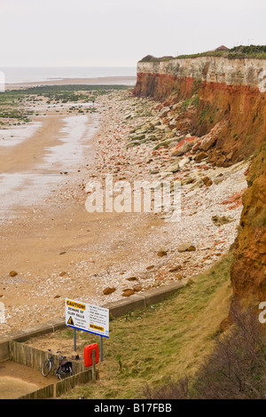 Küstenerosion bei Hunstanton Stockfoto