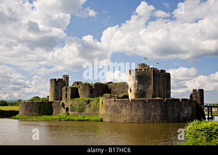 Caerphilly Castle Wales UK Stockfoto