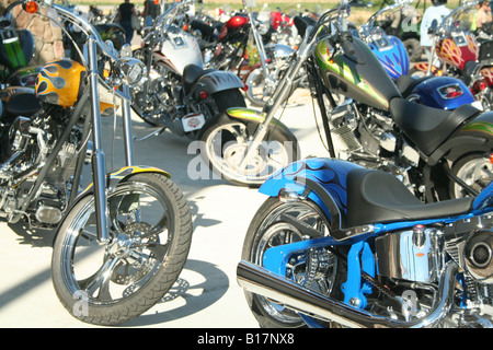 Harley-Davidson-Motorräder auf dem Display an Wochenende Rallye Stockfoto
