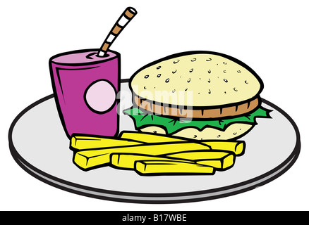 Cartoon-Illustration des Fast-food Stockfoto