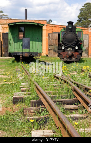 Alte Dampflok im Freilichtmuseum von Pereslawl Russland Stockfoto