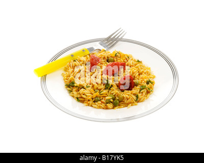 Erbse und Pecorino Pasta Stockfoto