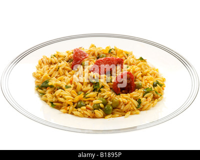 Erbse und Pecorino Pasta Stockfoto