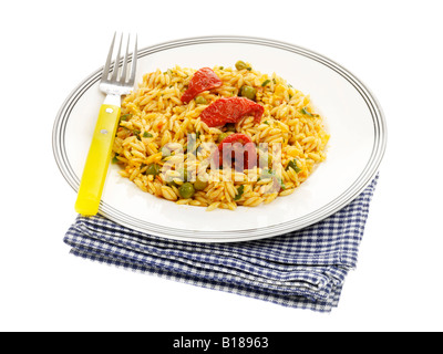 Erbse und Pecorino Pasta Stockfoto