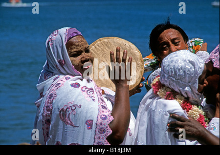 Dorfbewohner auf Mayotte Insel indischen Ozean feiert ihre Rückkehr aus dem Hadsch-Mekka Stockfoto