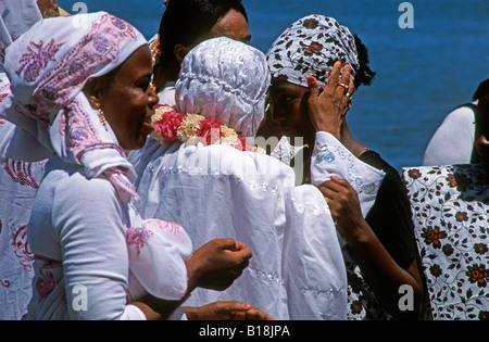 Dorfbewohner auf Mayotte Insel indischen Ozean feiert die Rückkehr aus dem Hadsch-Mekka Stockfoto