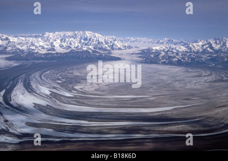 Luftaufnahme des Abschnitts der Malaspina Gletscher Alaska USA Stockfoto