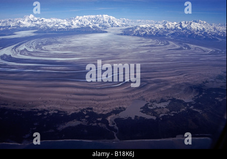 Luftaufnahme des riesigen Malaspina Gletscher Alaska USA Stockfoto