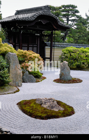 Sekitei Steingarten in Ryoanji Tempel Kyoto Japan Stockfoto