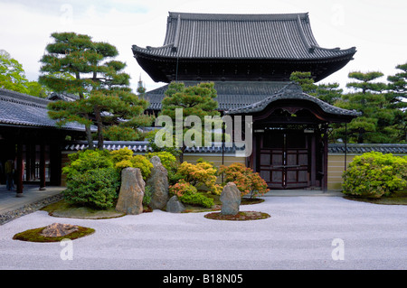 Sekitei Steingarten in Ryoanji Tempel Kyoto Japan Stockfoto