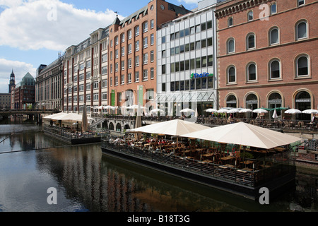 Deutschland Hamburg Bleichenfleet Kanal Szene Stockfoto