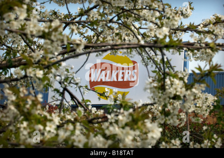 Die Wanderer knackige Snacks unterzeichnen Logo auf dem corporate Fabrik und Firmensitz HQ in Beaumont Leys Leicester Leics Stockfoto