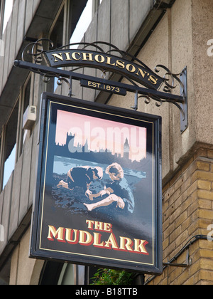 Melden Sie sich im Pub Mudlark Stoney Street Borough Market London Stockfoto