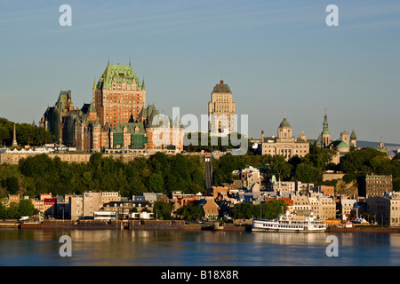 Blick auf Quebec Stadt von Levis, Quebec, Kanada. Stockfoto