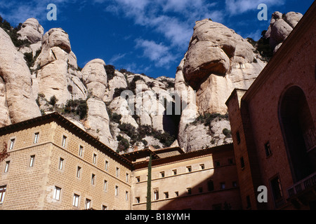 Berge und das Kloster von Montserrat, in der Nähe von Barcelona, Katalonien, Spanien Stockfoto