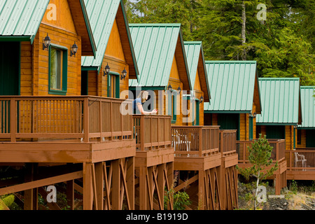 Bear Cove Kabinen in Port Hardy.  Vancouver Island, British Columbia, Kanada Stockfoto