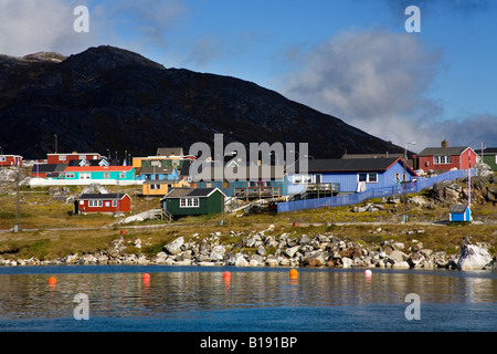 Hafen von Nanortalik, Insel Qoornoq, Provinz Kitaa, Südgrönland, Königreich Dänemark Stockfoto