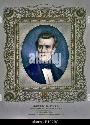 Polk - 11. Präsident der Vereinigten Staaten (1795 bis 1849) Stockfoto