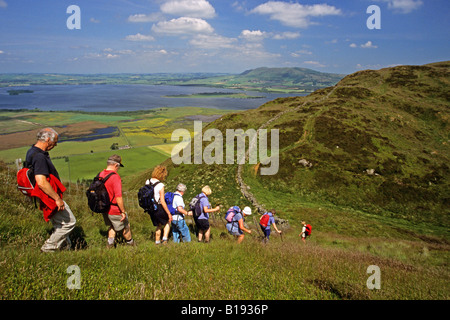 Eine weitläufige Club auf Benarty Hügel in der Nähe von Kinross Blick über Loch Leven, Lomond Hills Stockfoto