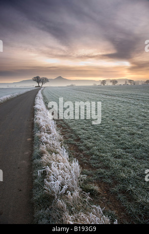 Nähe Richtfest am frostigen und nebligen Morgen von Morton Carr Cleveland Englands Stockfoto