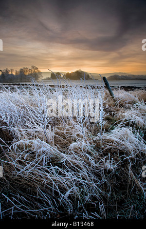 Nähe Richtfest am frostigen und nebligen Morgen von Morton Wohnungen Cleveland Englands Stockfoto