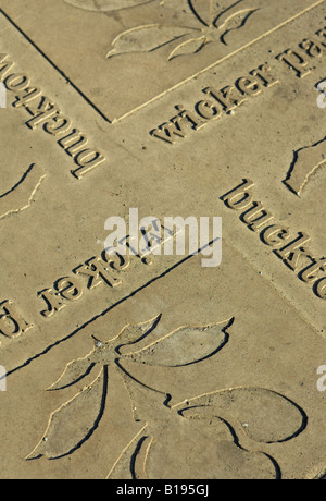 ILLINOIS-Chicago Wicker Park und Bucktown Beläge auf Bürgersteig Stockfoto