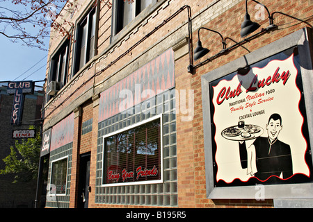 ILLINOIS-Chicago Club Lucky Restaurant in Bucktown Viertel am in der Nähe von West Side City Wicker Park Stockfoto