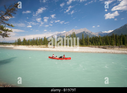 Kanufahren, Kootney Fluss, Kootney National Park, Britisch-Kolumbien, Kanada Stockfoto