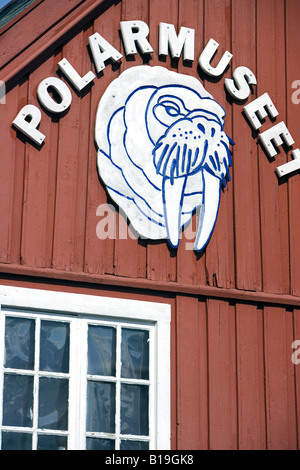 Norwegen, Troms, Tromso. Das Polar Museum oder Polarmuseet in der Altstadt am alten Hafen von Tromsø. Stockfoto